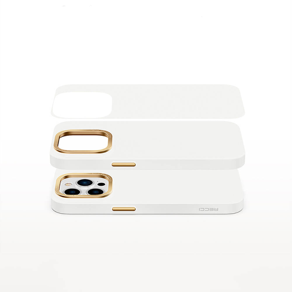 iPhone 14 Pro Kılıf Metal Kamera Çerçeveli Recci Glaze Serisi Kapak