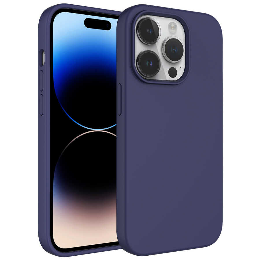Apple iPhone 14 Pro Kılıf Sıvı Teknolojili Silinebilir Sert Zore Kivi Kapak