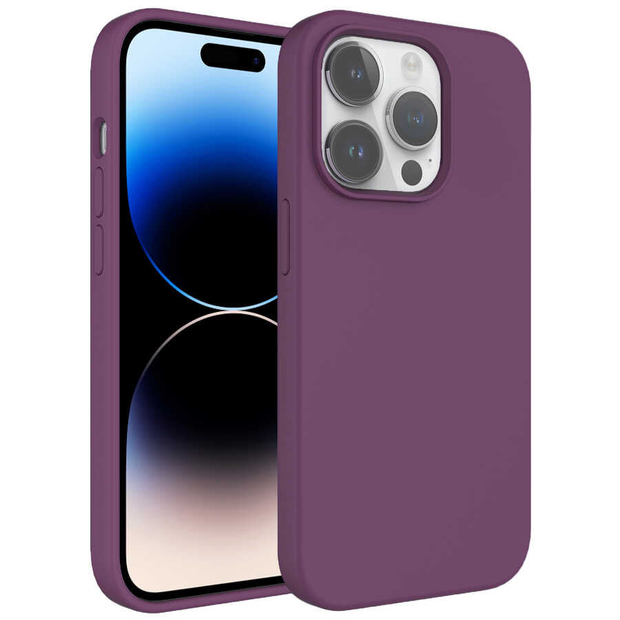 Apple iPhone 14 Pro Kılıf Sıvı Teknolojili Silinebilir Sert Zore Kivi Kapak