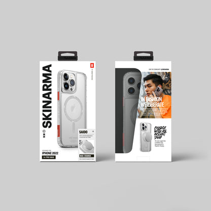 iPhone 14 Pro Kılıf SkinArma Şeffaf Airbag Tasarımlı M-safe Şarj Özellikli Saido Kapak