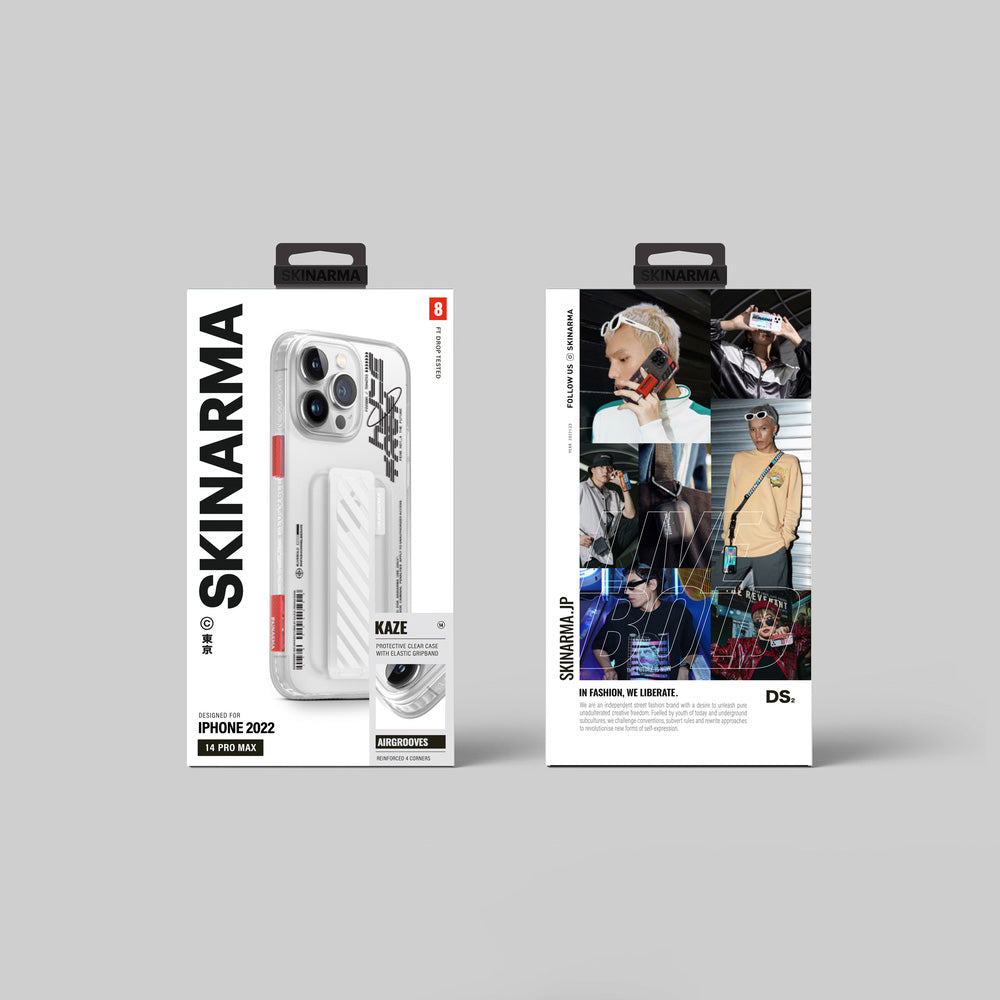 iPhone 14 Pro Kılıf SkinArma Şeffaf Desenli Kaze Kapak