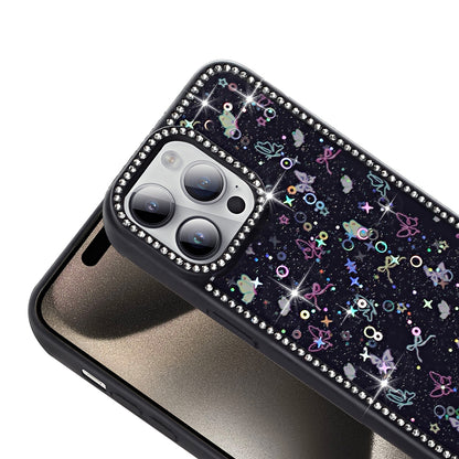 Apple iPhone 14 Pro Kılıf Taşlı ve Simli Tasarım Zore Azra Kapak
