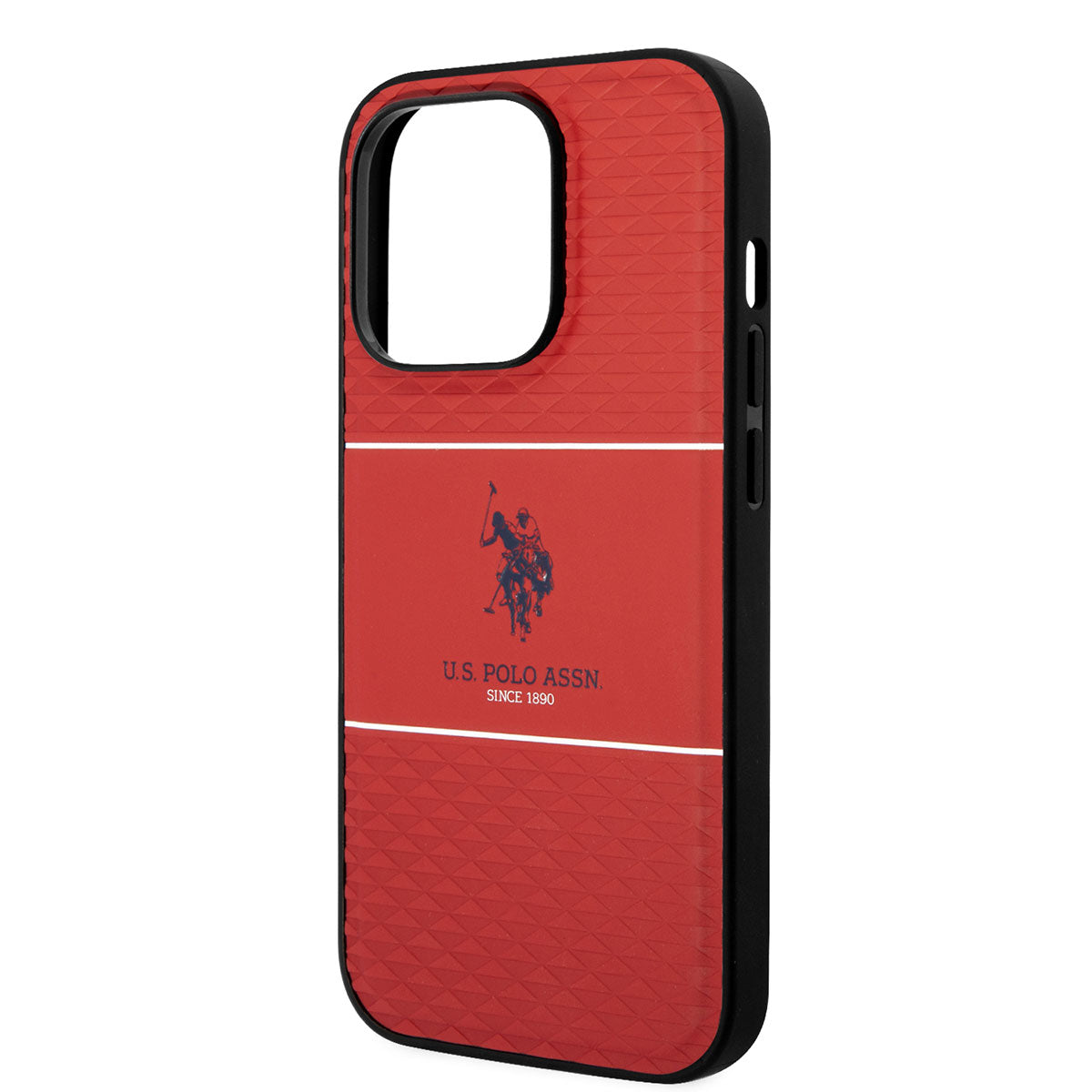 iPhone 14 Pro Kılıf U.S. POLO ASSN. Deri Şeritli Logo Dizayn Kapak