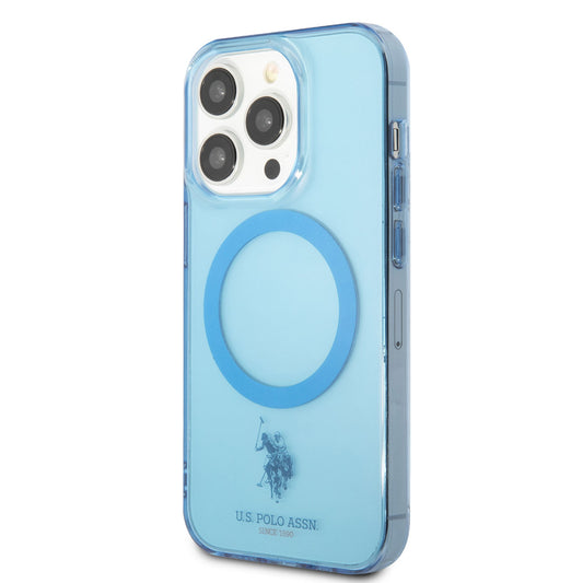 iPhone 14 Pro Kılıf U.S. POLO ASSN. M-safe Şarj Özellikli Transparan Tasarım Kapak
