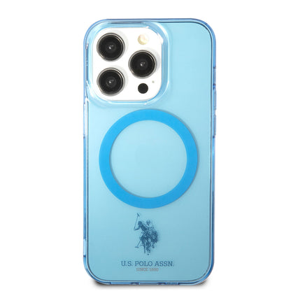 iPhone 14 Pro Kılıf U.S. POLO ASSN. M-safe Şarj Özellikli Transparan Tasarım Kapak