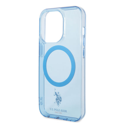 iPhone 14 Pro Kılıf U.S. POLO ASSN. M-safe Şarj Özellikli Transparan Tasarım Kapak