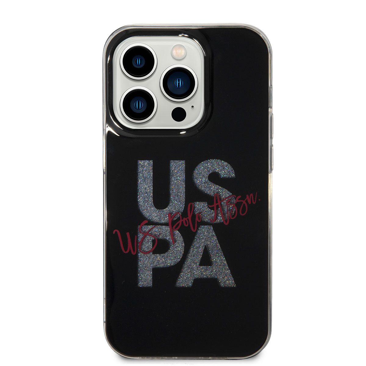 iPhone 14 Pro Kılıf U.S. POLO ASSN. Simli Parlak Alfabe Tasarım Kapak