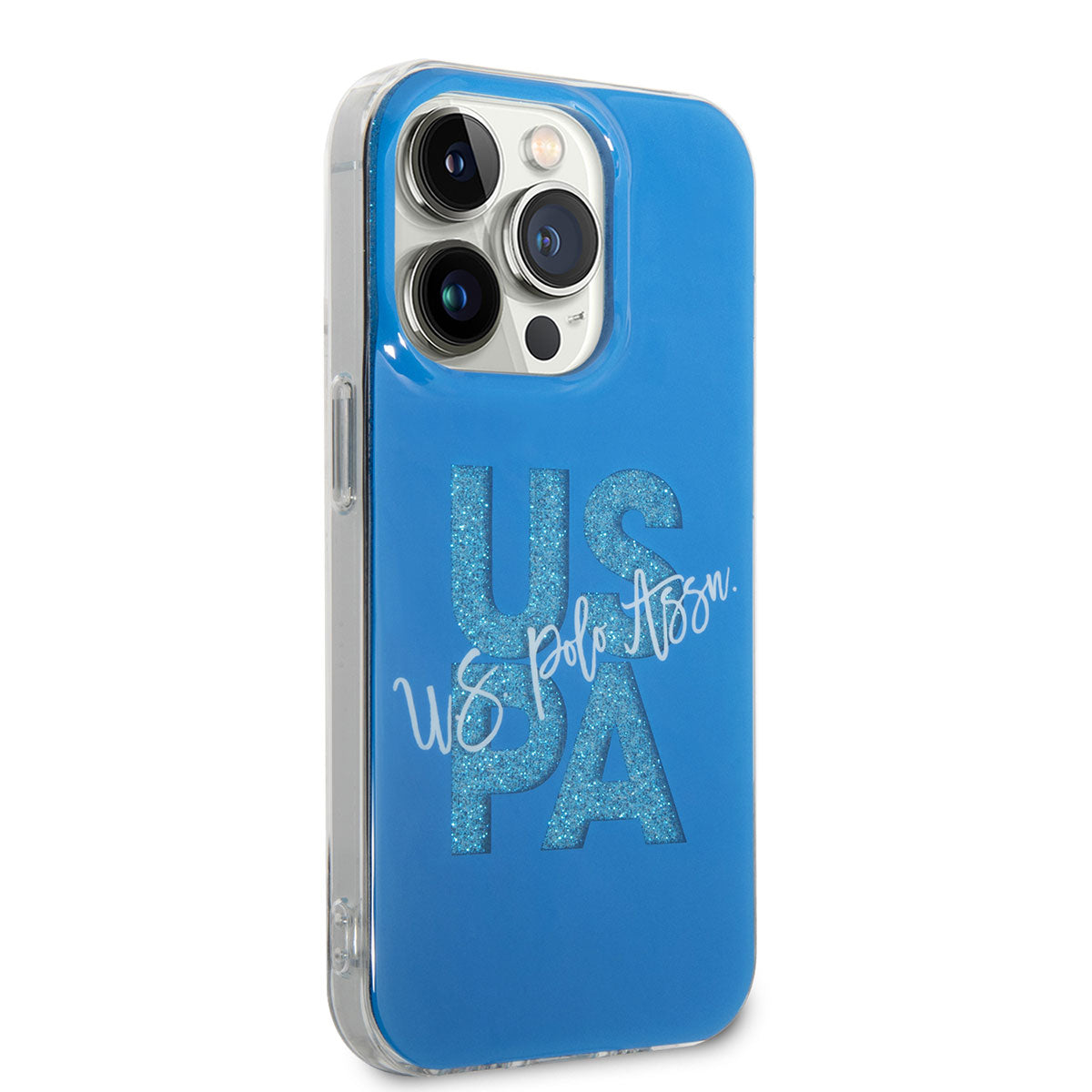 iPhone 14 Pro Kılıf U.S. POLO ASSN. Simli Parlak Alfabe Tasarım Kapak