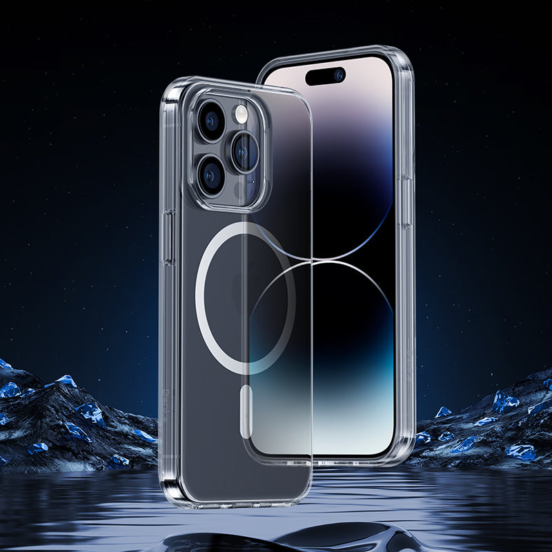 iPhone 14 Pro Kılıf Wireless Şarj Destekli Benks Yeni Magnetik Crystal PC Kapak