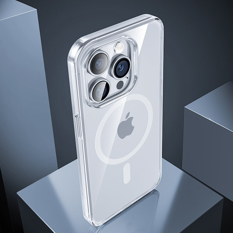 iPhone 14 Pro Kılıf Wireless Şarj Destekli Benks Yeni Magnetik Crystal PC Kapak