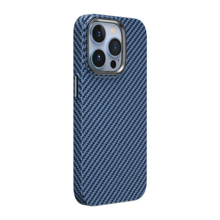 iPhone 14 Pro Kılıf Wiwu Karbon Fiber Görünümlü M-safe Wireless Şarj Özellikli Kabon Kapak