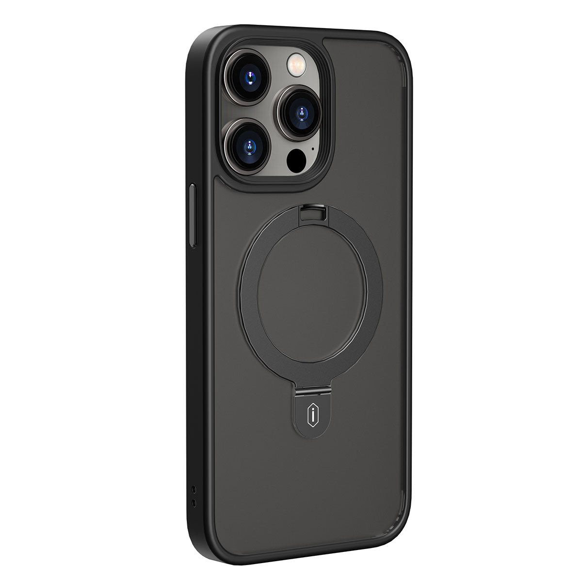 iPhone 14 Pro Kılıf Wiwu ZMM-010 M-safe Şarj Özellikli Parmak İzi Bırakmayan Mat Transparan Standlı Kapak