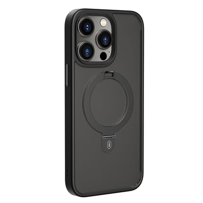 iPhone 14 Pro Kılıf Wiwu ZMM-010 M-safe Şarj Özellikli Parmak İzi Bırakmayan Mat Transparan Standlı Kapak
