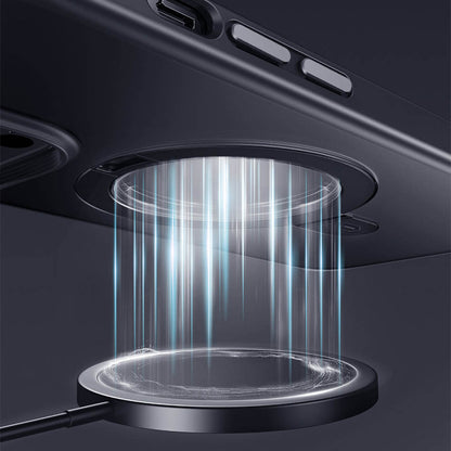 iPhone 14 Pro Kılıf Wiwu ZMM-010 M-safe Şarj Özellikli Parmak İzi Bırakmayan Mat Transparan Standlı Kapak