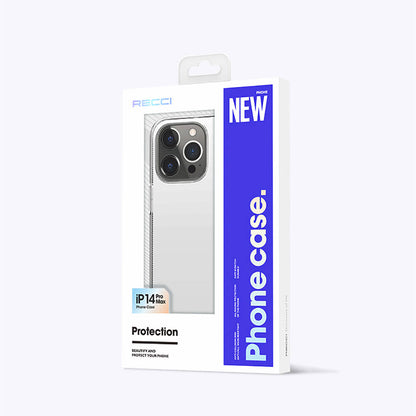 iPhone 14 Pro Max Kılıf Airbagli Şeffaf Darbe Emici Silikon Tasarımlı Recci Clarity Serisi Kapak