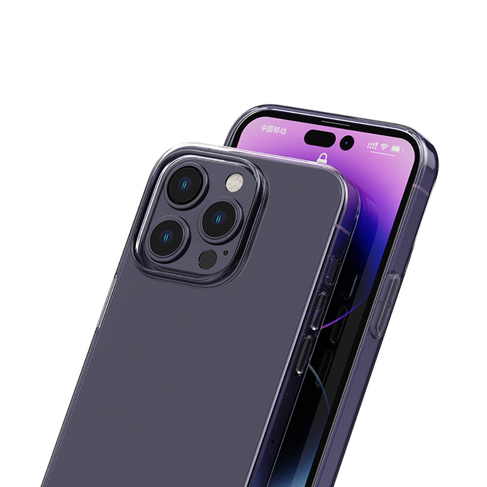 iPhone 14 Pro Max Kılıf Airbagli Şeffaf Darbe Emici Silikon Tasarımlı Recci Clarity Serisi Kapak