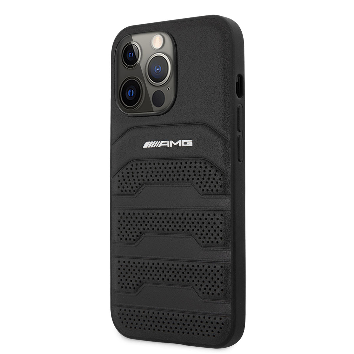 iPhone 14 Pro Max Kılıf AMG Leather Deri Çizgili Kabartmalı Dizayn Kapak