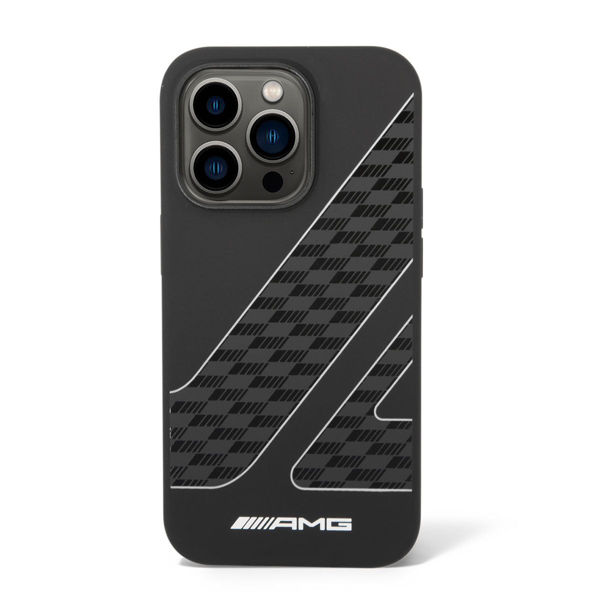 iPhone 14 Pro Max Kılıf AMG Liquid Silikon Damalı Bayrak Dizayn Kapak
