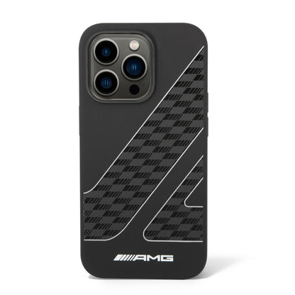 iPhone 14 Pro Max Kılıf AMG Liquid Silikon Damalı Bayrak Dizayn Kapak