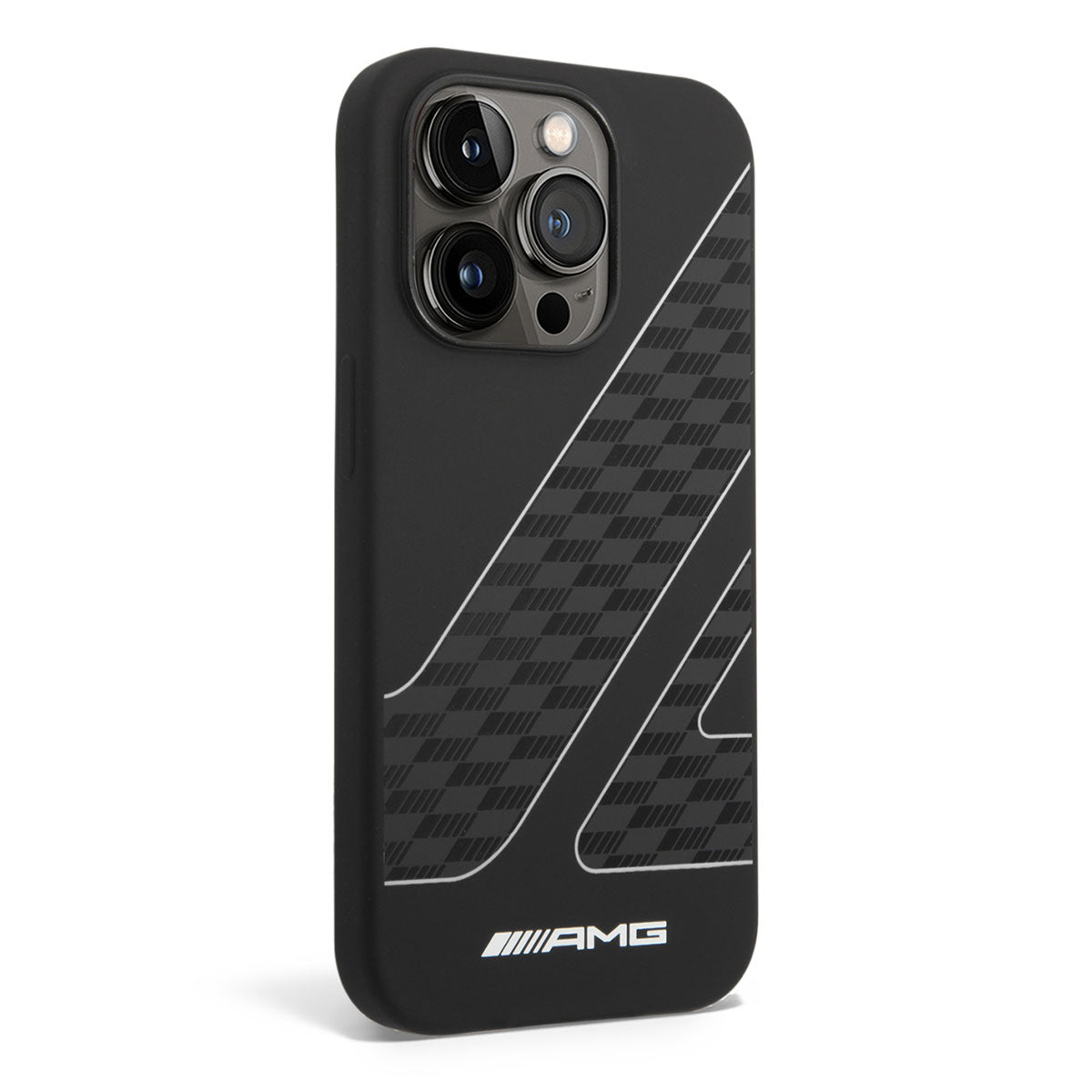 iPhone 14 Pro Max Kılıf AMG Liquid Silikon Damalı Bayrak Dizayn Kapak