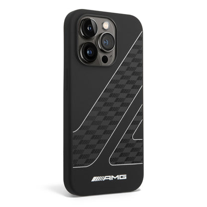 iPhone 14 Pro Max Kılıf AMG Liquid Silikon Damalı Bayrak Dizayn Kapak