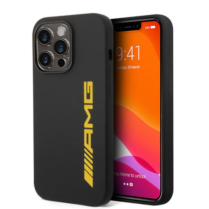 iPhone 14 Pro Max Kılıf AMG Silikon Büyük Sarı Logo Dizayn Kapak