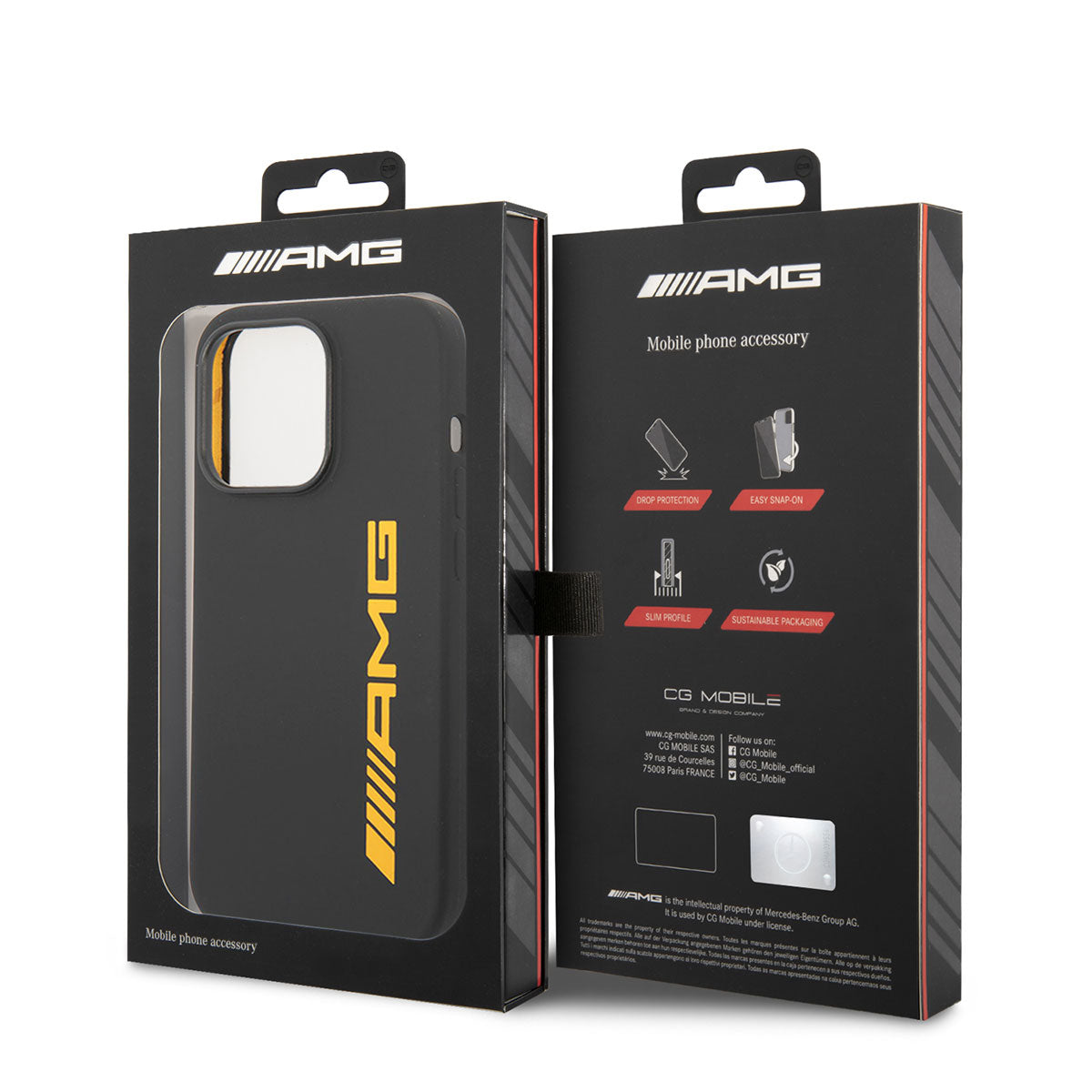 iPhone 14 Pro Max Kılıf AMG Silikon Büyük Sarı Logo Dizayn Kapak