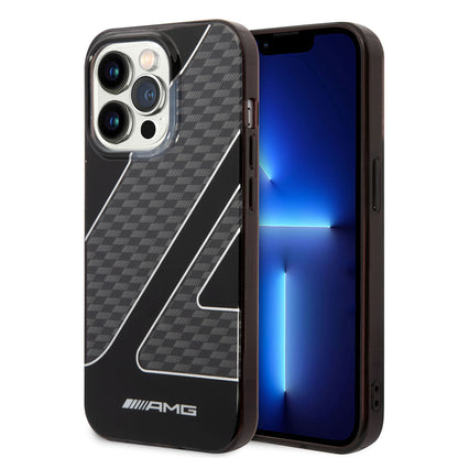 iPhone 14 Pro Max Kılıf AMG Transparan Çift Katmanlı Damalı Bayrak Dizayn Kapak