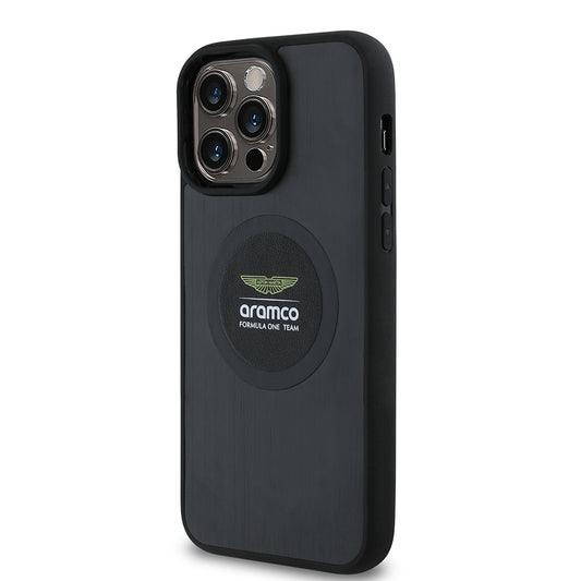 iPhone 14 Pro Max Kılıf Aston Martin Orjinal Lisanslı M-safe Şarj Özellikli Aluminyum Arka Yüzeyli Formula One Team Baskılı Kapak