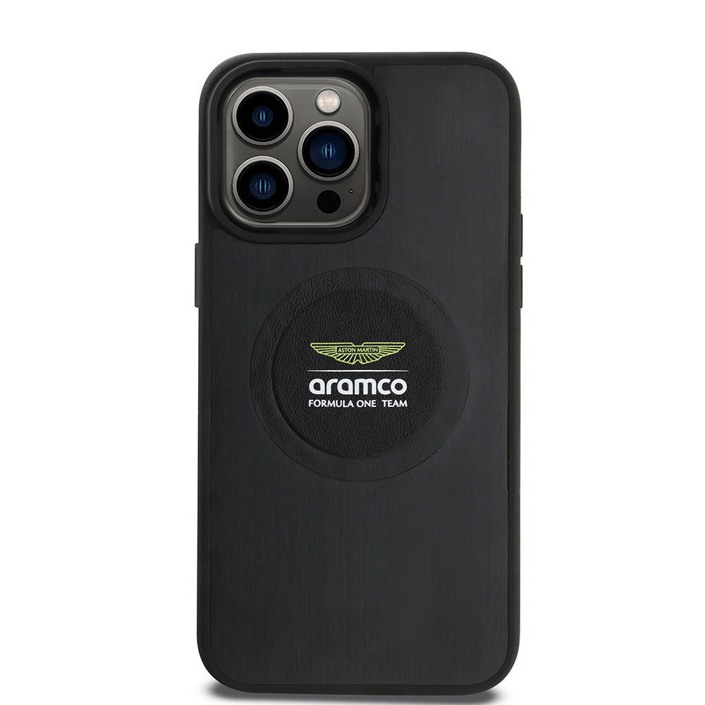 iPhone 14 Pro Max Kılıf Aston Martin Orjinal Lisanslı M-safe Şarj Özellikli Aluminyum Arka Yüzeyli Formula One Team Baskılı Kapak