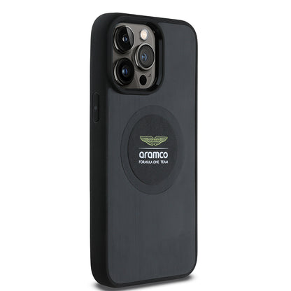 iPhone 14 Pro Max Kılıf Aston Martin Orjinal Lisanslı M-safe Şarj Özellikli Aluminyum Arka Yüzeyli Formula One Team Baskılı Kapak