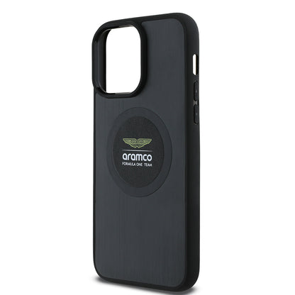iPhone 14 Pro Max Kılıf Aston Martin Orjinal Lisanslı M-safe Şarj Özellikli Aluminyum Arka Yüzeyli Formula One Team Baskılı Kapak