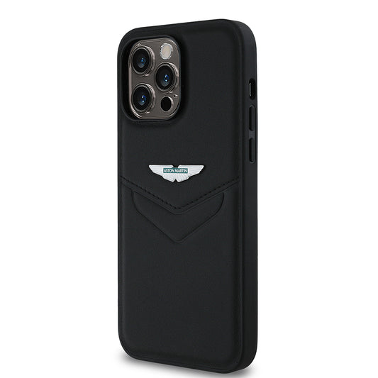 iPhone 14 Pro Max Kılıf Aston Martin Orjinal Lisanslı Victory Dizayn PU Deri Metal Logolu Kapak