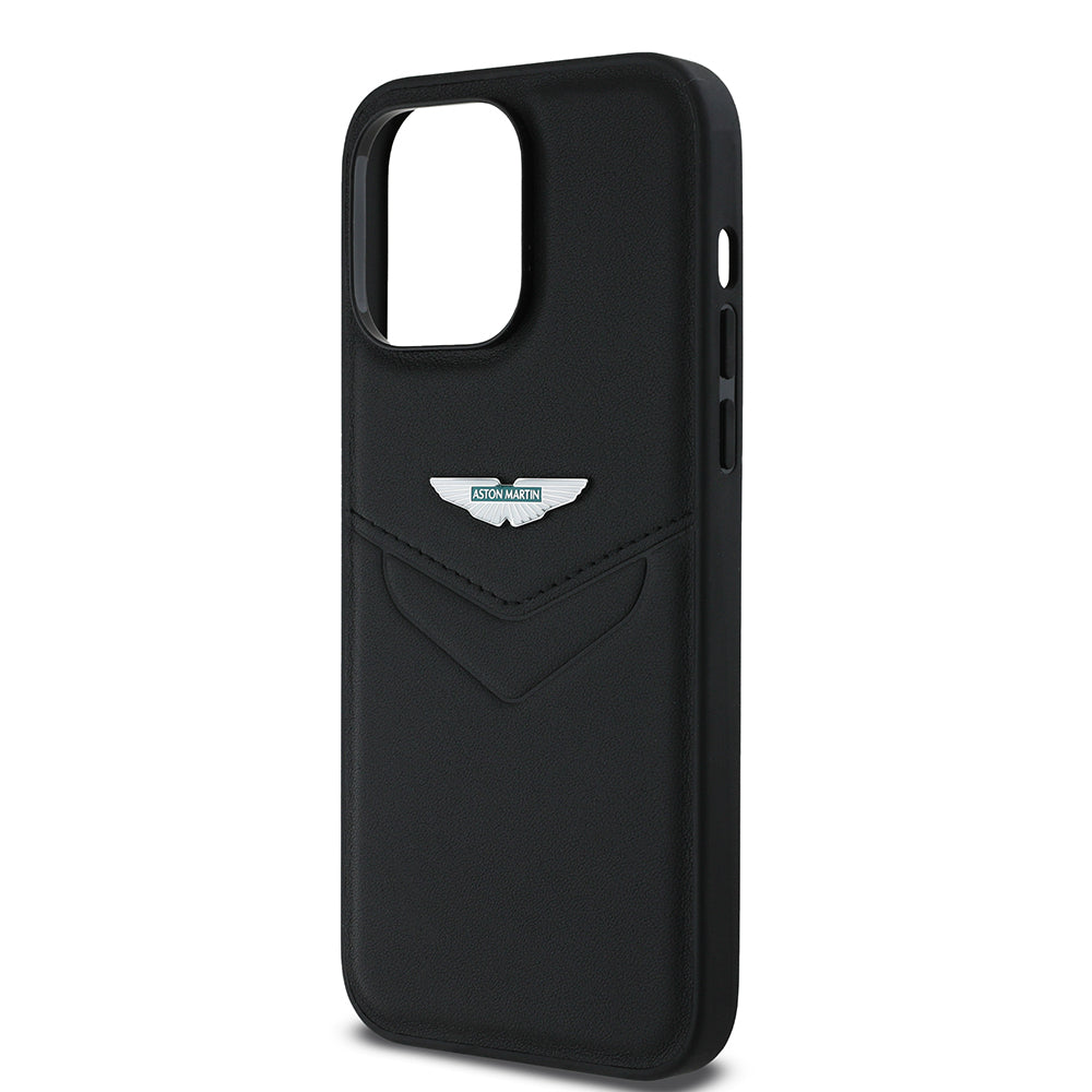 iPhone 14 Pro Max Kılıf Aston Martin Orjinal Lisanslı Victory Dizayn PU Deri Metal Logolu Kapak