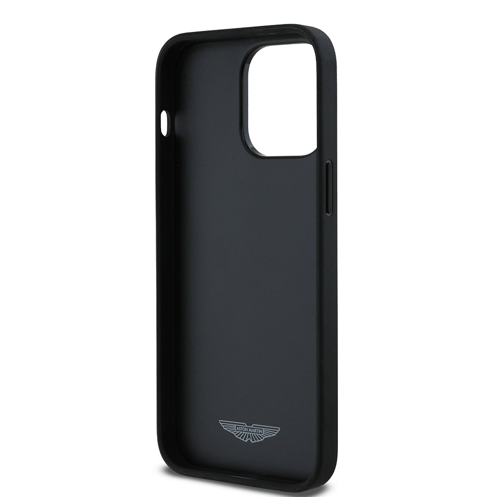 iPhone 14 Pro Max Kılıf Aston Martin Orjinal Lisanslı Victory Dizayn PU Deri Metal Logolu Kapak