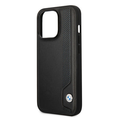 iPhone 14 Pro Max Kılıf BMW Deri Mavi Noktalı Dizayn Kapak