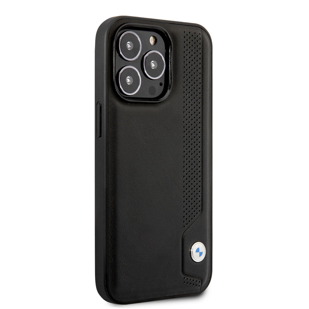 iPhone 14 Pro Max Kılıf BMW Deri Mavi Noktalı Dizayn Kapak