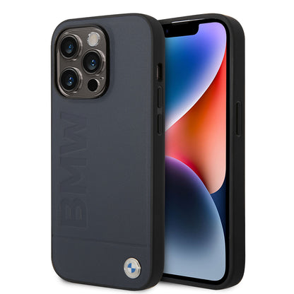 iPhone 14 Pro Max Kılıf BMW M-safe Şarj Özellikli Deri Sıcak Mühür Baskılı Logo Dizayn Kapak