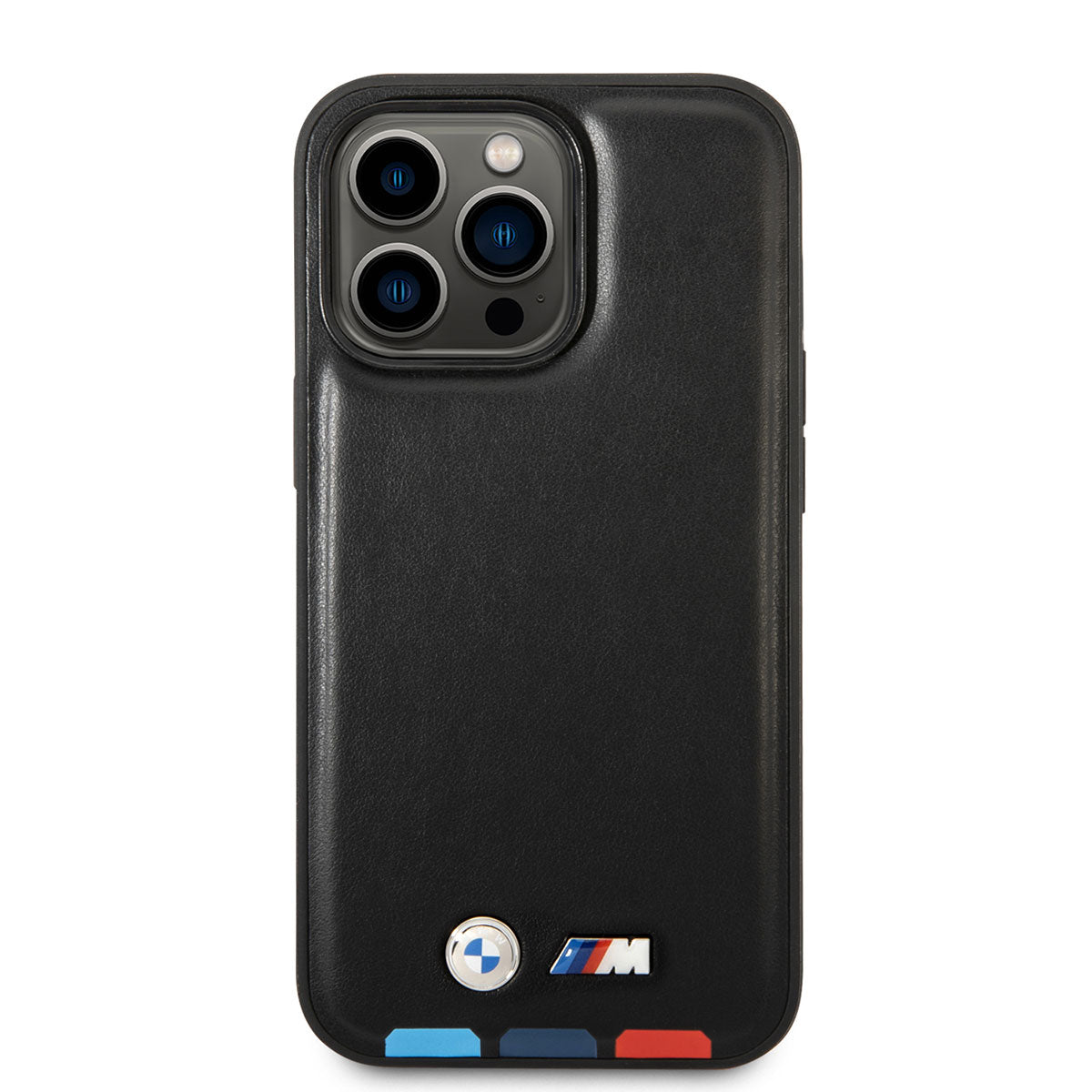 iPhone 14 Pro Max Kılıf BMW M-safe Şarj Özellikli PU Deri 3 Renkli Logolu Dizayn Kapak