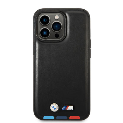 iPhone 14 Pro Max Kılıf BMW M-safe Şarj Özellikli PU Deri 3 Renkli Logolu Dizayn Kapak