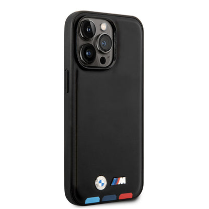 iPhone 14 Pro Max Kılıf BMW M-safe Şarj Özellikli PU Deri 3 Renkli Logolu Dizayn Kapak