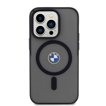 iPhone 14 Pro Max Kılıf BMW M-safe Şarj Özellikli Transparan Logolu İmza Dizayn Kapak