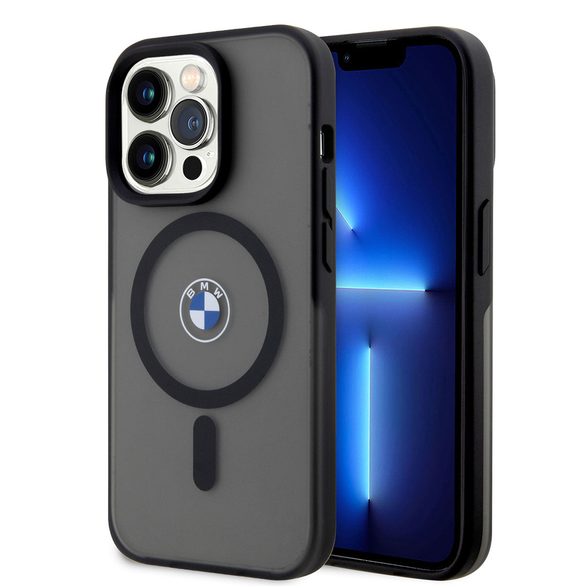 iPhone 14 Pro Max Kılıf BMW M-safe Şarj Özellikli Transparan Logolu İmza Dizayn Kapak