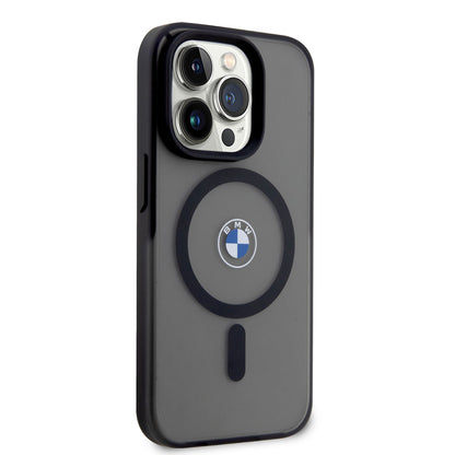 iPhone 14 Pro Max Kılıf BMW M-safe Şarj Özellikli Transparan Logolu İmza Dizayn Kapak