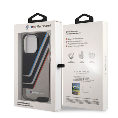 iPhone 14 Pro Max Kılıf BMW Orjinal Lisanslı Yarı Transparan Çizgili Dizayn Kapak