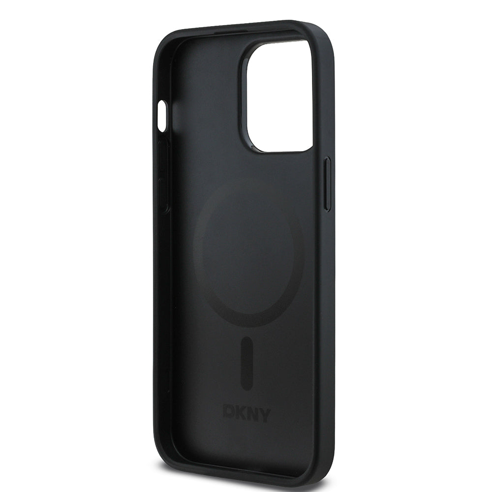 iPhone 14 Pro Max Kılıf DKNY Orjinal Lisanslı M-safe Şarj Özellikli 3D Yazılı Grid Pattern Kapak