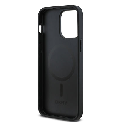 iPhone 14 Pro Max Kılıf DKNY Orjinal Lisanslı M-safe Şarj Özellikli 3D Yazılı Grid Pattern Kapak