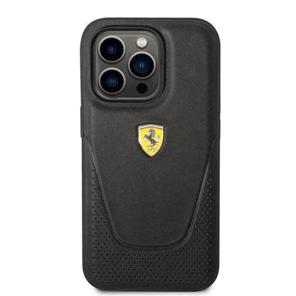 iPhone 14 Pro Max Kılıf Ferrari Deri Delikli Dizayn Kapak