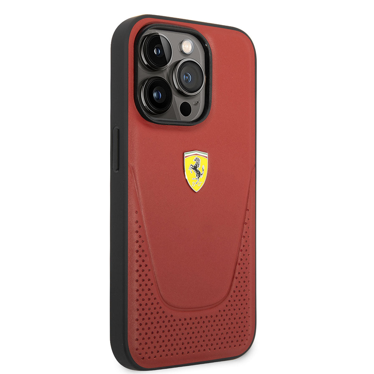 iPhone 14 Pro Max Kılıf Ferrari Deri Delikli Dizayn Kapak