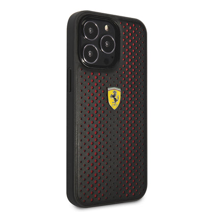 iPhone 14 Pro Max Kılıf Ferrari Deri Sarı Noktalı Dizayn Kapak